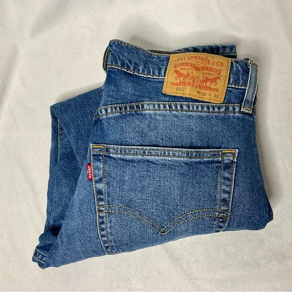 Levi's 512 Slim Taper Fit Blue Jeans W32 L32 - Picture 1 of 8